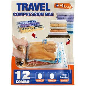 Compression Packing Bags Travel Space Saver No Vacuum Storage Zipper Set